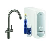 Grohe Grohe Mitigeur monocommande évier Blue Home hd graphite mat, kit de démarrage bec C Quantité:1
