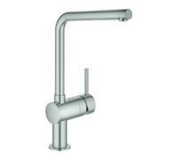 Grohe Grohe Mitigeur monocommande évier Minta supersteel, bec pivotant en L Quantité:1
