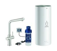 Grohe Grohe Mitigeur monocommande évier Red Duo supersteel, taille L, avec chauffe-eau Quantité:1