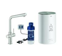 Grohe Grohe Mitigeur monocommande évier Red Duo supersteel, taille M, avec chauffe-eau Quantité:1