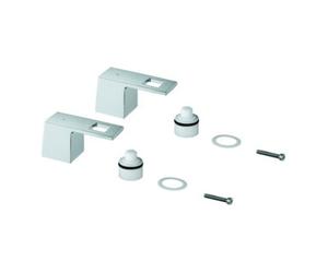 Grohe Grohe Paire de poignées 48321 pour Eurocube mitigeur lavabo 3 trous bleu/rouge chrome Quantité:1
