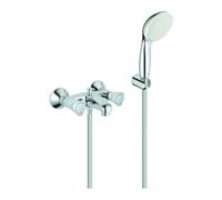 Grohe Grohe Robinet de baignoire à deux poignées Costa 1/2", m BrG, commut. auto, mont. mural, chromé Quantité:1