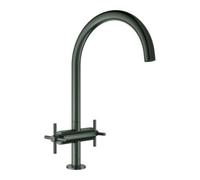 Grohe Grohe Robinet évier 2 poignées Atrio 1/2", bec C, graphite dur brossé Quantité:1