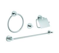 Grohe Grohe Set de salle de bain Essentials Chrome, 4 en 1, fixation dissimulée Quantité:1