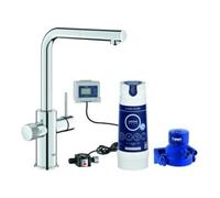 GROHE Robinet de cuisine Blue Pure Minta – douchette extractible, filtre 5 étages S – Chrome