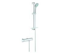 GROHE Grohtherm 2000 Ensemble de douche - robinet de douche thermostatique - avec ensemble de douche à glissière - 60cm - douchette ronde - 3 types de jets - flexible de douche lisse - avec porte-savo