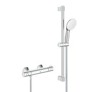 Grohe - Grohtherm 800 Set Mitigeur thermostatique douche 1/2" + Douchette 2 jets + Barre de douche 60cm + Flexible (G34565002)
