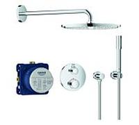 Grohe Grohtherm colonne de douche 34731000 chrome, avec mitigeur thermostatique encastré, bras de douche 422mm