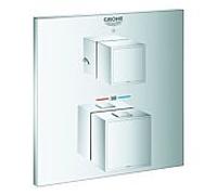 GROHE Mitigeur bain-douche encastré Grohtherm Cube thermostatique 2 sorties StarLight Chrome 24154000