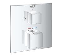 GROHE Mitigeur bain-douche encastré Grohtherm Cube thermostatique 2 sorties StarLight Chrome 24154000