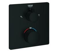 Grohe Grohtherm mitigeur thermostatique de douche, pour Rapido SmartBox, avec inverseur 2 voies intégré, noir mat, angulaire, 1022092430