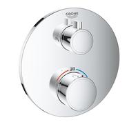 Grohe Grohtherm Mitigeur thermostatique encastré - 2 boutons - inverseur - rond - chromé 24076000