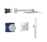 Grohe Grohtherm SmartControl ensemble de douche pluie encastré - thermostatique - douche de tête 31 cm - boutons blancs - chrome 34706000