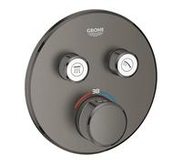 GROHE Grohtherm SmartControl Facade avec Mitigeur Thermostatique Encastré 2 sorties, Rond, Gris Brossé, 29119AL0