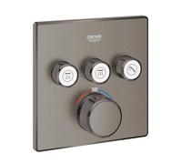 GROHE Grohtherm SmartControl Facade avec Mitigeur Thermostatique Encastré 3 sorties, Carré, Gris Brossé, 29126AL0