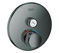 Grohe Grohtherm Smartcontrol kit de finition 29118A00 graphite dur, rond, thermostat encastré, vanne d'arrêt 2000