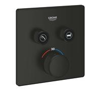 Grohe Grohtherm SmartControl - Mitigeur thermostatique encastré, 2 sorties, noir mat 291242430
