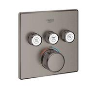 Grohe Grohtherm SmartControl - Mitigeur thermostatique encastré, 3 sorties, Hard Graphite brossé 29126AL0