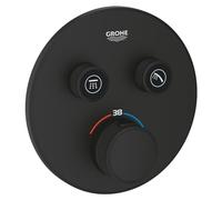 GROHE Grohtherm SmartControl Thermostat, 2 Absperrventile, Fertigmontageset für GROHE Rapido SmartBox 35604, phantom black (29507KF0)