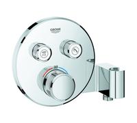 Grohe Grohtherm SmartControl Thermostat avec deux vannes d'arrêt, support de douche intégré, rosace murale ronde, 29120000