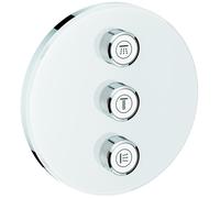 Grohe Grohtherm SmartControl Vanne 3 voies encastrée, rosace murale ronde, blanc lune, 29152LS0
