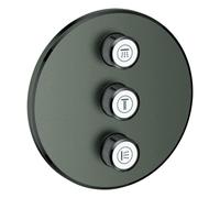 Grohe Grohtherm SmartControl vanne à 3 voies dissimulée, rosace murale ronde, 29122AL0, Couleur: graphite dur brossé