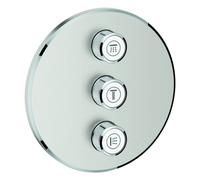 Grohe Grohtherm SmartControl vanne à 3 voies dissimulée, rosace murale ronde, 29122DC0, Couleur: acier super