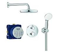 Grohe Grohtherm système de douche à encastrer 34727000 chromé , avec thermostat à encastrer, bras de douche 28,6 cm