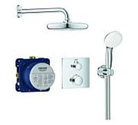 Grohe Grohtherm système de douche à encastrer 34729000 chromé , avec thermostat à encastrer, bras de douche 28,6 cm