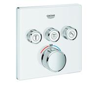 Grohe Grohtherm Thermostat Grohtherm SmartControl avec trois vannes d'arrêt, rose murale blanc lune, 29157LS0