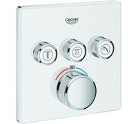 Grohe Grohtherm Thermostat Grohtherm SmartControl avec trois vannes d'arrêt, rose murale blanc lune, 29157LS0