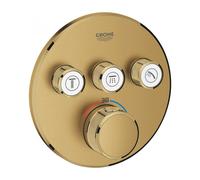 Grohe - Grotherm Smartcontrol Façade avec Mitigeur Thermostatique pour installation encastrée 3 sorties, Cool Sunrise brossé (29121GN0)