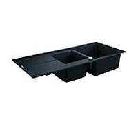 Grohe intégré Grohe composite 31643AP0 1160x500mm, 1,5 vasques avec égouttoir, granit noir