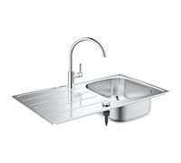 Grohe K200 Évier de cuisine réversible, avec robinet monocommande BauEdge, 31562SD1, 45-S 86/50 1.0 rev