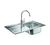 Grohe K400 ensemble évier encastré 31570SD0 860x500mm, vasque 2000 , avec mitigeur monocommande, Inox