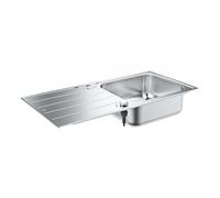 GROHE Évier K500 réversible 100x50 cm cuve + égouttoir inox satiné vidage automatique + bonde panier