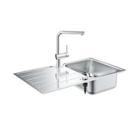GROHE Set évier de cuisine encastrable K500 + mitigeur monocommande chrome (G31573SD1)