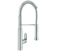 GROHE Mitigeur de cuisine K7 31379DC0 sur pied SuperSteel, bec pivotant, douchette professionnelle