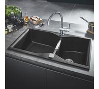 GROHE Évier de cuisine K700 31658AP0 Composite granit noir 90x50 cm 2 bols