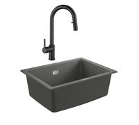 Grohe K700U evier composite + Ceramia Timeless mitigeur (G31655TML2BM-SET)