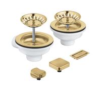 Grohe - Kit de vidage pour évier double, Cool Sunrise brossé 40998GN0
