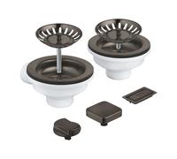 Grohe - Kit de vidage pour évier double, Hard Graphite brossé 40998AL0