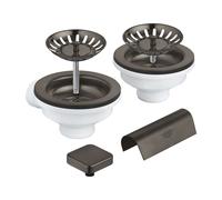 Grohe - Kit de vidage pour évier double, Hard Graphite brossé 40999AL0