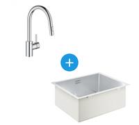 Grohe - Kit Evier cuisine K700 sous-plan 540x440mm Acier inoxydable + Mitigeur douchette extractible 2 jets (31574SD1-SET5)