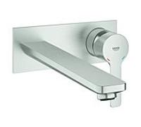 Grohe Lineare mitigeur lavabo 23444DC1 supersteel, Robinet mural 2 trous, saillie 207mm
