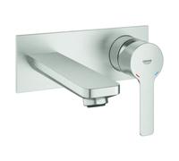 GROHE Mélangeur lavabo Lineare 19409DC1, 2 trous, montage mural, saillie 149 mm, acier super