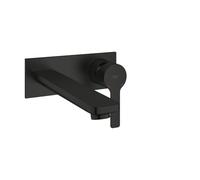 GROHE Lineare Mitigeur de Lavabo Mural 2 Trous (Sans Corps Encastré, Bec Rectangulaire Saillie 207 mm, Entraxe 110 mm, Mousseur Économiseur d’Eau 5 l/min), Noir Mat, 234442431