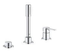 GROHE Lineare New, combiné bain 3 trous, vidage à tirette | Cartouche céramique de qualité, jet homogène DreamSpray, buses anticalcaire SpeedClean, montage facile (chrome, 19965001)