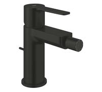GROHE Lineare Mitigeur de Bidet, Taille S, avec Ensemble de Vidage à Tirette (Montage sur Plage, Économie d’Eau, Mousseur à Rotule, Cartouche Céramique 28 mm, Flexibles 3/8 Pouce), Noir Mat, 338482431