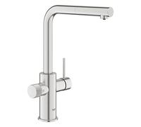 GROHE Minta 30601DC0 Robinet de cuisine (bec haut amovible, forme en L, compatible avec les kits de filtration Blue (séparément), moins de consommation d'eau), gris mat